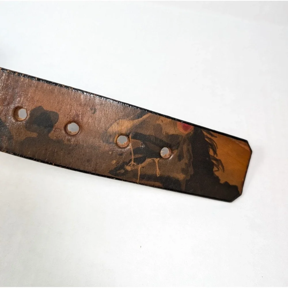 Jon Wye Belt Zombies in the Wild West Western Mens Size 38(?) Leather USA Made